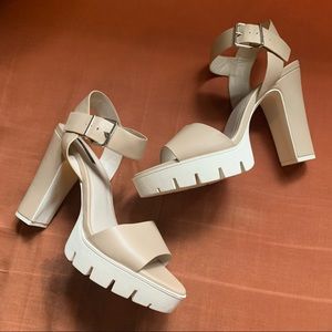 👡 White and Nude Forever 21 Heels 👡